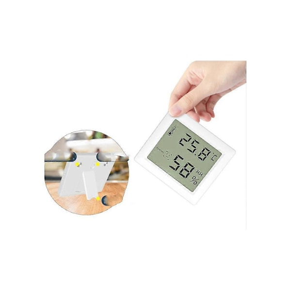 Elektronisk hemtermometer, våt och torr, för babyrum, med digital display, för väggmontering.