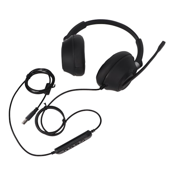 X6D USB 2 Telefon Headset Brusreducerande Högtalarvolymjustering Binaural Business Headset för Call Center