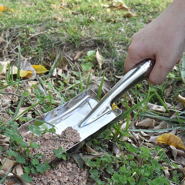 Hagespade Håndspader Rustfritt Stål Mini Spade Hagearbeid Håndverktøy for Planting, Omplanting, Luking, Graving (2)