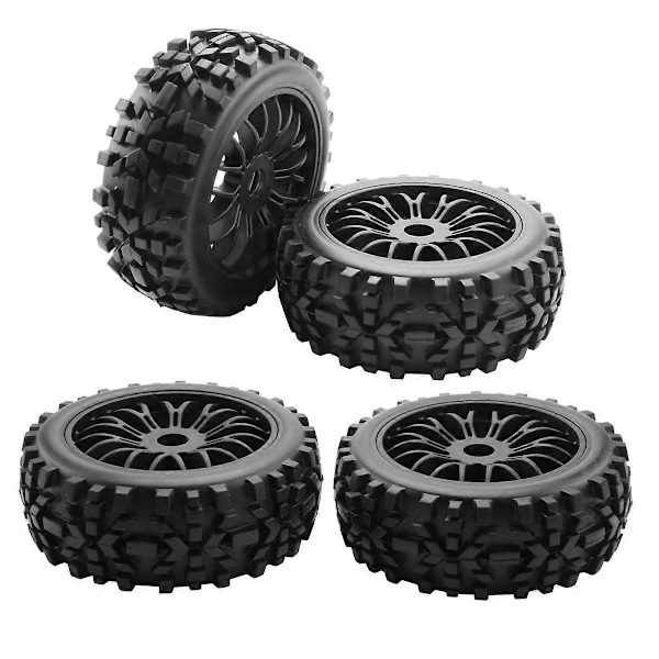 4 stk. RC Hjul og Dæk med Hex 17mm Fælge 1/8 Skala
