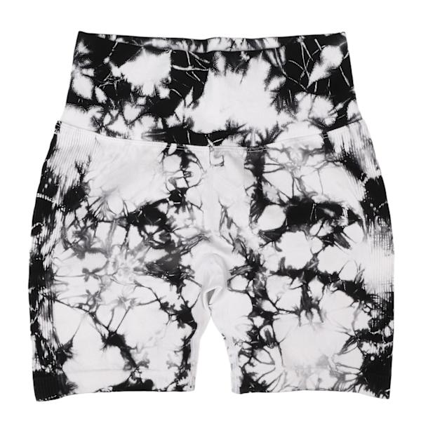 Joogashortsit Solmiovärjäys Mukavat korkeavyötäröiset Slim Fit peppua kohottavat joogashortsit naisille S