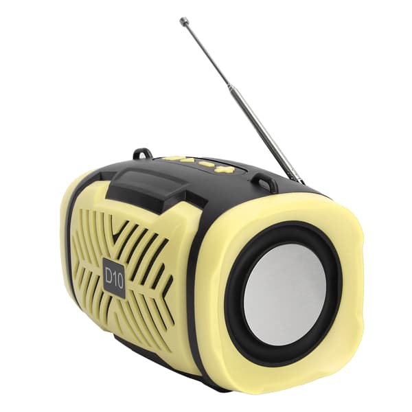 D10 Bluetooth V5.0 trådløs højttaler USB Micro højttaler med lysrem understøtter FM Gul