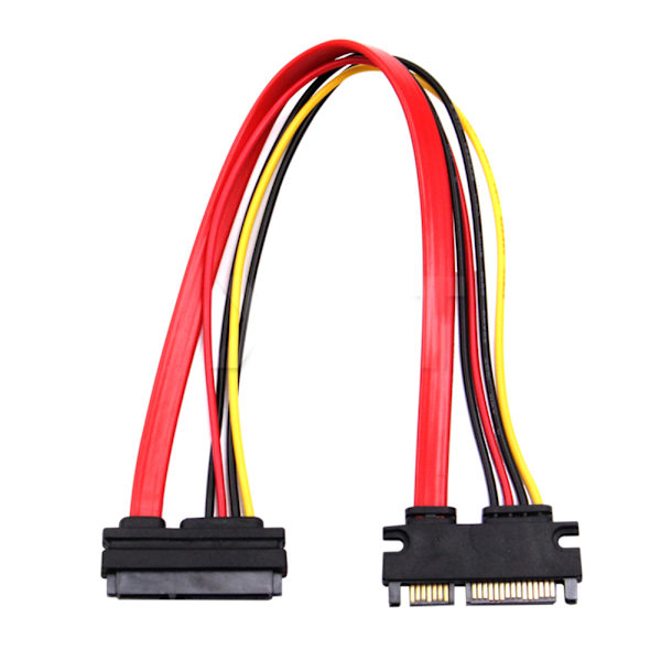 30CM SATA 22pin uros naar vrouwelijke harde schijf data- en voedingsverlengkabel vrouwelijke en mannelijke data-comboconnector