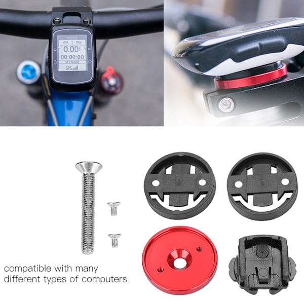 Bjergcykel Computer Holder Styr Top Cap Stoppur GPS Speedometer Mount (Rød)
