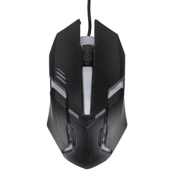 Gaming Mouse RGB Glödande Andningsljus 1600 DPI 3D Scroll Wheel Ergonomisk trådbunden USB Datormus för PC Le noir