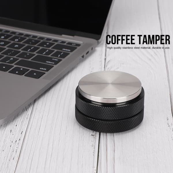 58 mm sort flad base kaffestamper i rustfrit stål tilbehør til hjemmekaffebar