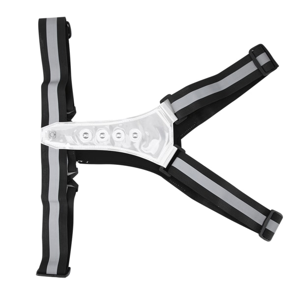 Elastisk LED Justerbar Synlighet Refleksvest Gear Stripes for Outdoor Night Sport Safety svart hvit