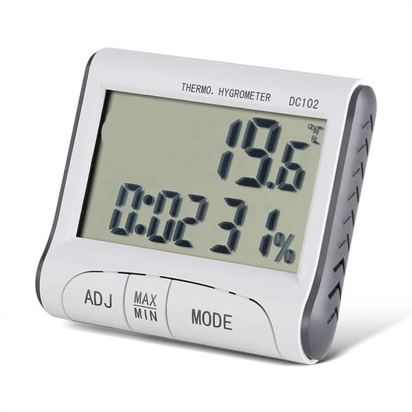 Digitalt LCD Indendørs Termometer Hygrometer Rumtemperatur Fugtighedsmåler Ur