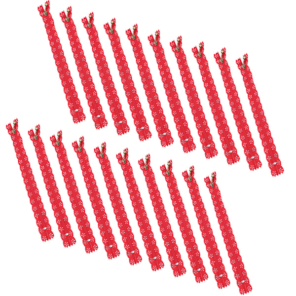 20 st 20 cm DIY nylon spets blixtlås spole blomma blixtlås för sömnad bröllopsklänning hantverk röd
