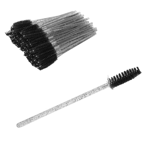 50 stk. engangs øjenvippebørster Bærbare Mascara Børster Applikator Makeup Værktøj Sort