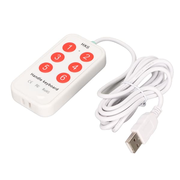 Programmerbart tastatur Lille USB 6 taster Programmering Tilpasning Håndholdt switch-controller til hospitalsbilledscanning