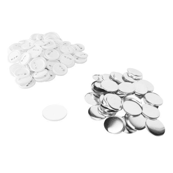 100 sett Blank Button Badge Parts Sett for Button Making Machine DIY Rund Form Rustproof Button Making Supplies 58mm/2.3in