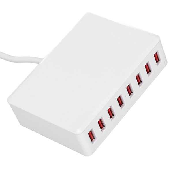 2.4A 40W 8 porter USB-lader bærbar USB-skrivebords smart ladestasjon for telefoner nettbrett AU-plugg 100‑240V