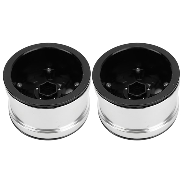 Aluminiumlegering Beadlock Hjulfälgar med Lås Icke-Klistrig för 1/10 RC Crawler Bilar (Svart)