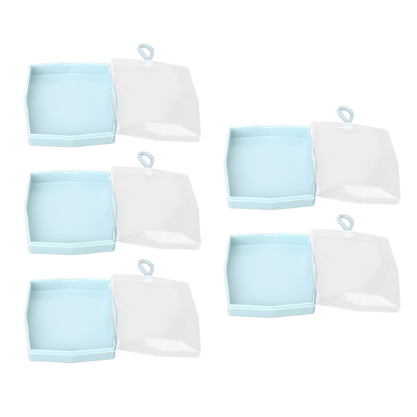 5 stk Powder Puff Opbevaringsboks Transparent Multi Purpose Holdbar Powder Puff Holder Etui til øreringe Halskæder