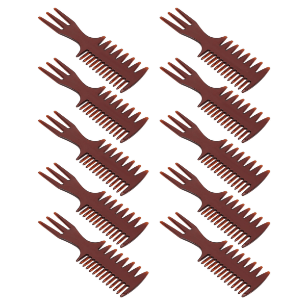 10 kpl Muotoileva hiuskampa Kannettava Kompakti Ergonominen Muotoilu Pyöreä Reuna Leveä Hammaskampa miehille Pojille Läpinäkyvä Ruskea