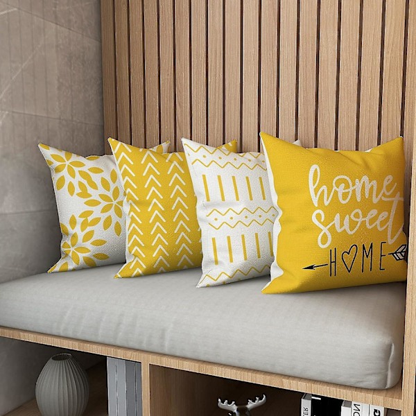 Dekorativ putetrekk i lin for utendørs bruk, moderne sofa, lenestol, seng, bil - 45x45cm