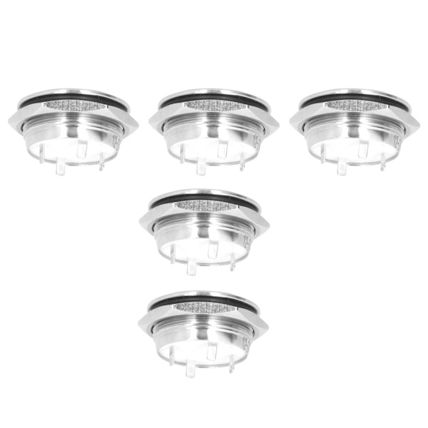 5 stk øjeblikkelig trykknap-afbryder Metal Auto Reset Ultratynd Vandtæt med LED 22mmDC12~24V Gul