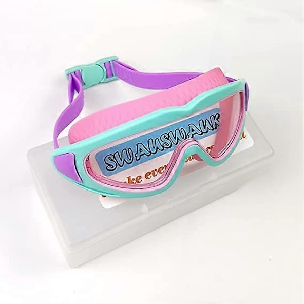 Rosa och blå simglasögon för barn - Simmask för pojkar och flickor 4-12 år