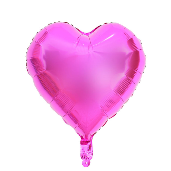 10 st 10\" Hjärtformade Aluminiumfolie Ballonger Fest Bröllop Födelsedag Dekor (Ros Röd)