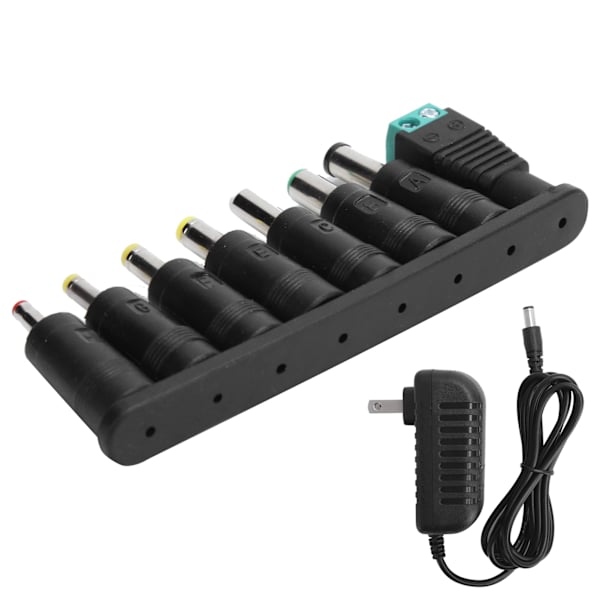 Strömadapter 12V 2A LED-remsor Växlande laddare med 8 DC-omvandlingskontakter 100‑240VUS-kontakt