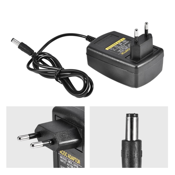 Universal AC100-240V Till DC 24V 1A Adapter Power Väggladdare sladd 5,5*2,1mm EU-kontakt