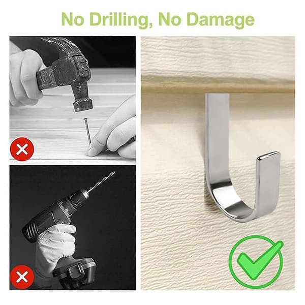 Vinyl Siding Hooks, 6 Pcs Heavy Duty Metal Low Profile No-Hole Hooks for Vinyl Siding