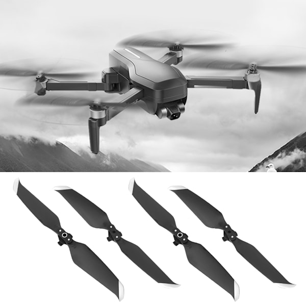 4 stk. propel støjsvage quick release propeller tilbehør passer til Mavic AIR 2 Drone Sort Sølv Kant