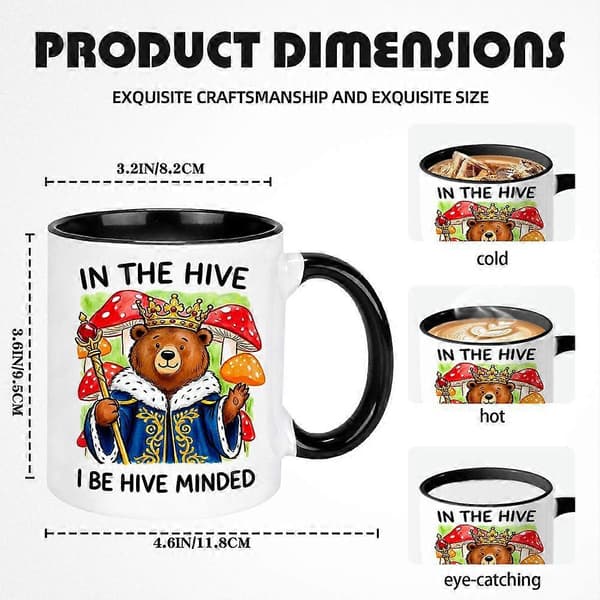 Funny Bear Mug 16x14x12cm Ceramic Coffee Cup for Office Red Red Onesize