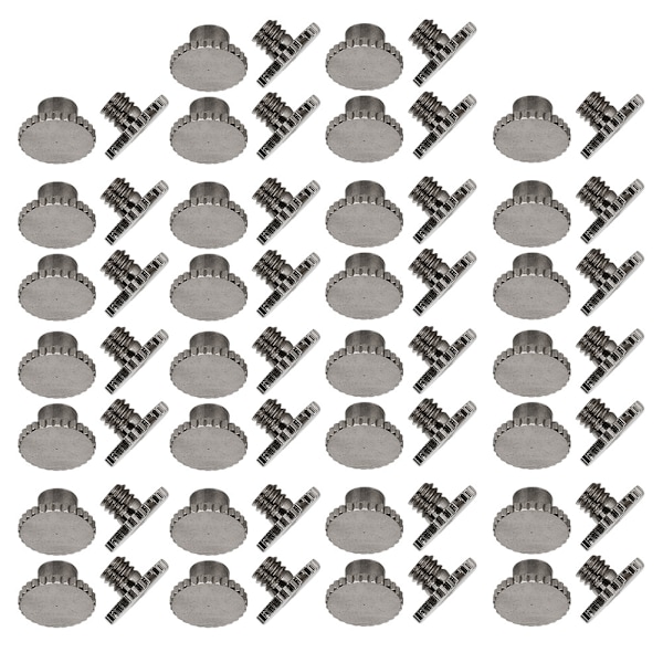 30 sæt bognitter rifling flad messing læderindbindingsknap søm 9,5x4mm søm 4mm skrue (sort)