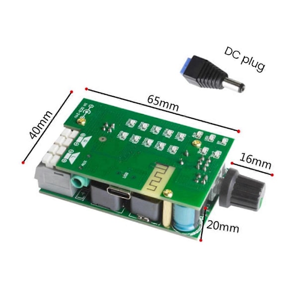 TPA3116 Bluetooth 5.0 Lydmodul HiFi Niveau 2.0 Forstærkerkort