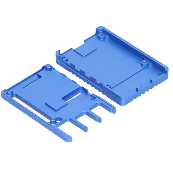 Aluminiumslegering skal ultratynd CNC køling køleplader metalskal til Raspberry Pi 4B (blå)