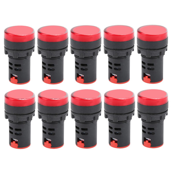 10PCS AD16-22DS Hög ljusstyrka Röd LED-signallampa LED-indikatorlampa för signalindikation AC/DC110V