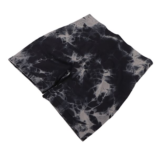 Tie Dye Yoga Shorts Hög midja Sömlös Svart Snabbtorkande Mjuka Biker Shorts för Kvinnor S