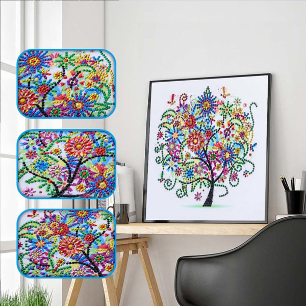 DIY Special Shape Brodery Four Seasons Tree Crystal Diamond Painting Kit Heminredning (dz2011)