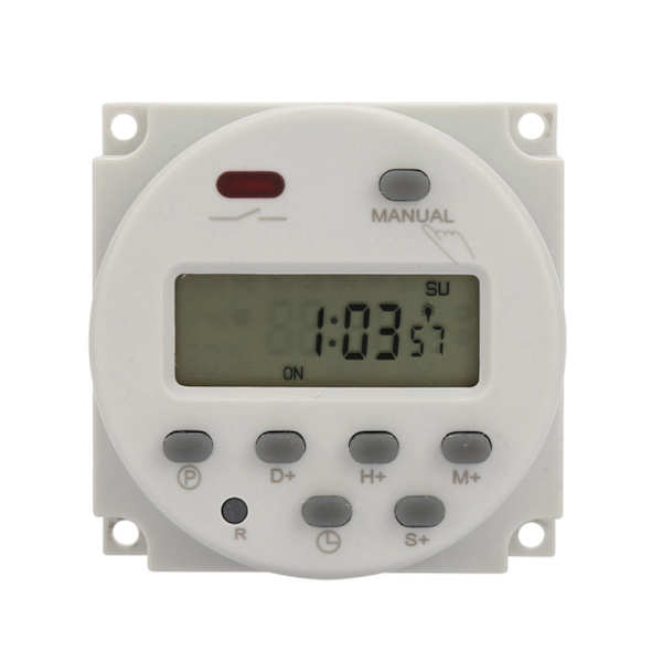 Liten Typ 7 Dagars Programmerbar Digital Display Timer Switch 1S~168h 5VA(110V AC)