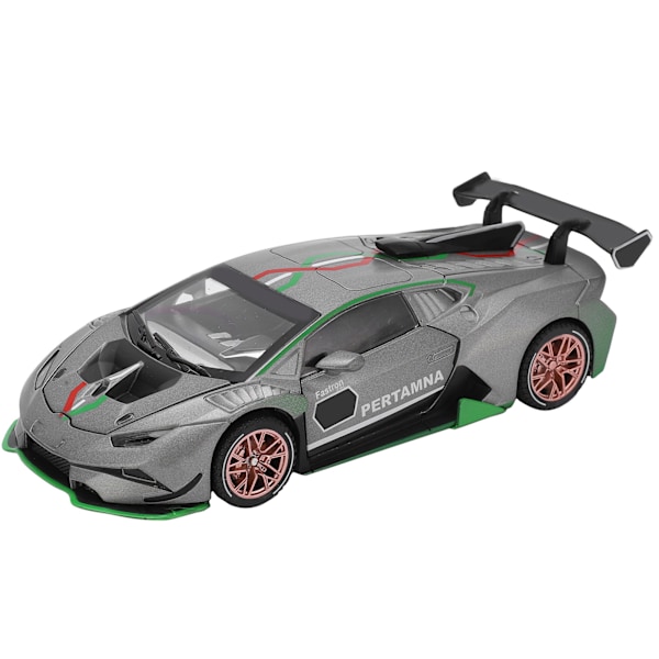 1/32 Alloy Diecast Model Sports Car Simulation Sound Light Pull Back Supercar for ChildrenGrey