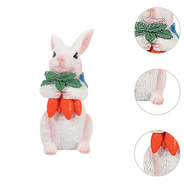 Påskhare Ornament med Morot Ägg Djurfigur för Inomhus Kontor Gräsmatta S med ägg med morot S