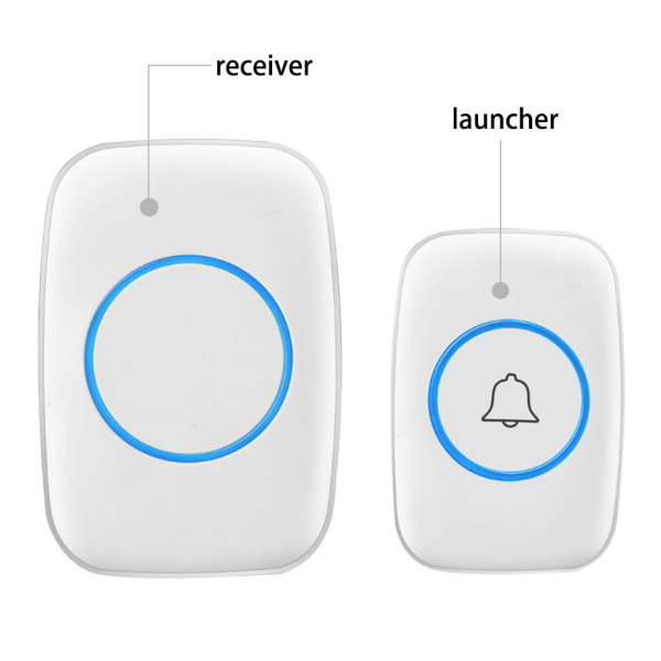 Trådløs dørklokke Vandtæt Trådløs dørklokke med 3 lydstyrkeniveauer og 38 melodier til hjemmet