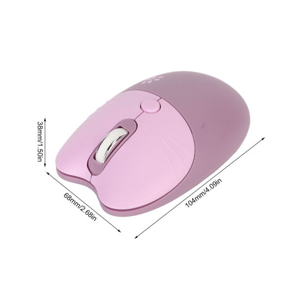2,4G Cat trådløs mus Mute USB-modtager Sød bærbar 3 niveauer DPI-mus til M3 bærbar computer Lilla