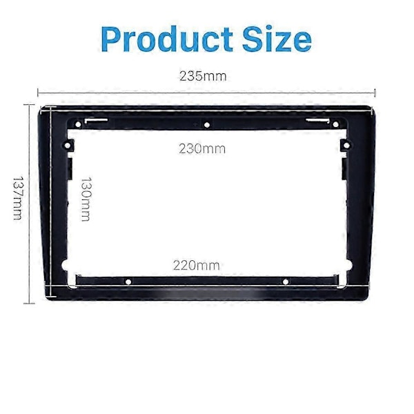 2Din 9 Tum Bil Kontrollpanel Audio Ram Radio Stereo Panel kompatibel med Granta 2011 - 2017 Panelram