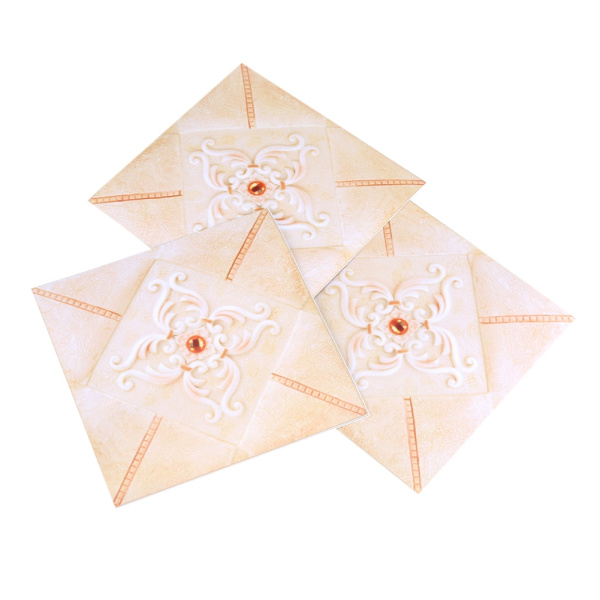 10st självhäftande PVC-kakelgolv Väggdekaler 3D-dekal Heminredning 12CM*12CM #2