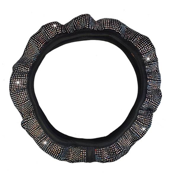 Elastiskt rattöverdrag med kristalldiamant, bekvämt grepp, halkfritt, universellt för rattar på 37 till 38 cm
