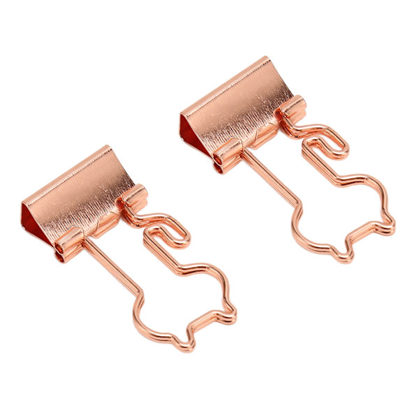 100 stk. Binder Clips Metal Hul Katte Form Rose Gold Små Binder Clips til Office Dokumenter Certifikater Billetter
