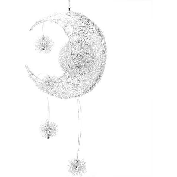 Härlig Måne och Stjärna Fairy Light Hängande Taklampa i Aluminium för Barnrum Vardagsrum