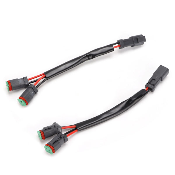 2 stk LED arbeidslys sokkel ledningsnett 2‑leder 2Pin hann til hunn Universal for bil