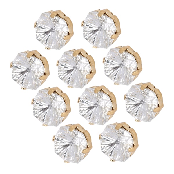10 st symasklor diamant fett fyrkantig glas hög topp kläder tillbehör dekorationer K9 10mm vit
