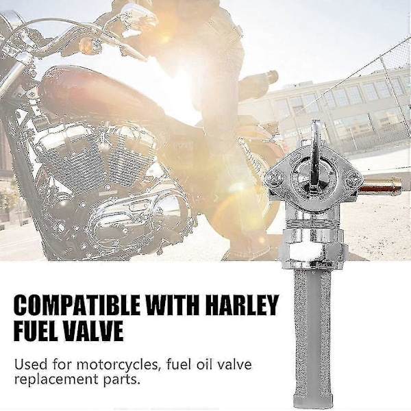 Bränsleventil Bensinkran Vänster Utlopp 22mm Ersättning för Harley- Big Twin 1975-Upp 13/16\" Motorcykeltillbehör