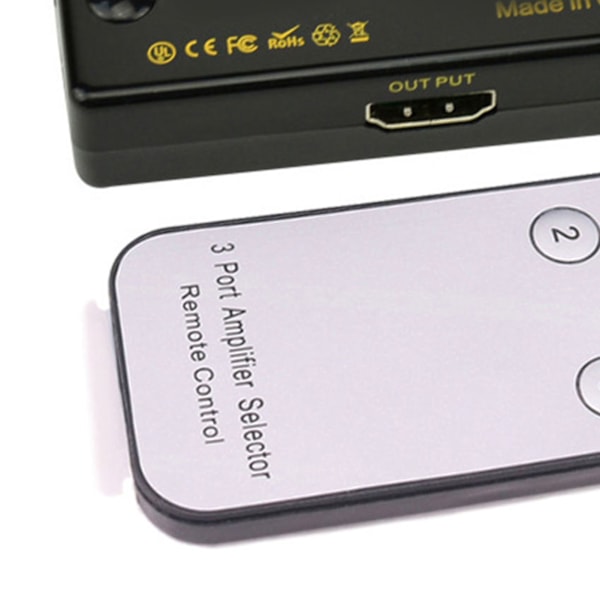 4K HD Multimedia Interface Switcher 3 in 1 ut IR-fjärrkontroll HD Multimedia Interface Splitter