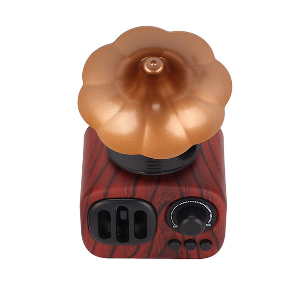 Retro Bluetooth-kaiutin Trumpet Flower Professional Strong Bass Portable Wood Style Stereo-kaiutin kotiinTumma puun väri